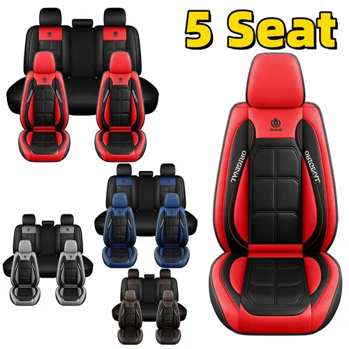 Protector Auto Accessory Car Seat Covers - Waterproof & Scratch-Resistant PU Leather - Full Vehicle Five-Seat All-Enclosing Interior Protection - Anti-Stain, Wear-Resistant, Easy to Clean