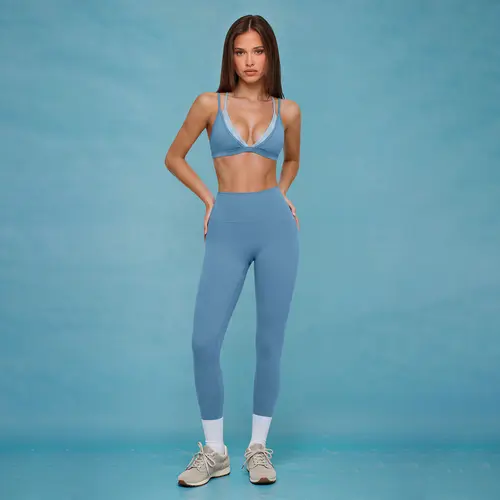 Women's MFVIM 2-Piece Color-Block Faux Bra & High-Waisted Slim Solid Pants Set - Workout Running Clothes for Gym, Indoor-Outdoor Matching Activewear Sets for Women 2 Piece