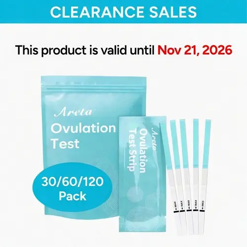 Areta Ovulation LH Test Strips Bundle (30/60/120 Pcs), TTC Must-Have, Accurate & Reliable for Women, Fast & Convenient Fertility Tracking, High Accuracy Ovulation Test Kit, Exp: Nov 21, 2026