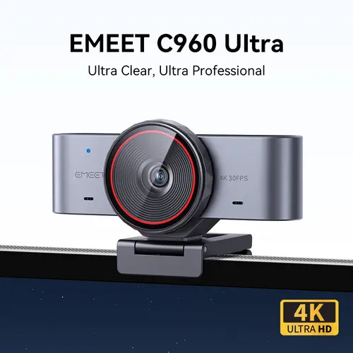 EMEET C960 Ultra Type C USB Computer Webcam - 1.5" Larger Sensor, Metal Body, 0.2s Autofocus, DRC, Whiteboard Mode, Built-in Privacy Cover, 2 Mics, for Mac & PC, Twitch Streaming Equipment, Content Creation & Meetings