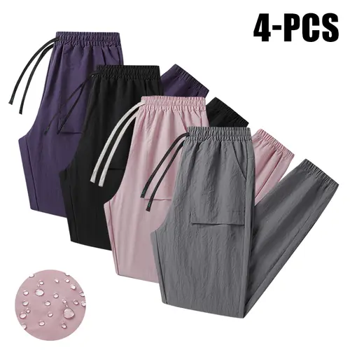 Women’s ice silk jogger sweatpants with large pockets, Mother’s Day limited edition. Comfortable jogger sweatpants with large pockets—drapes well, breathable, loose and comfortable; easy for home and outdoor wear; side large pockets for convenient storage