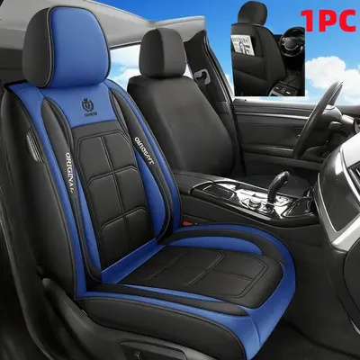Faux Leather 1PC Car Seat Cover - PU Leather - Waterproof & Wear-Resistant - Single Front-Row Full-Enclosing Interior Protection - Scratch-Resistant & Durable - All Seasons
