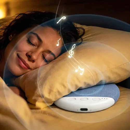 Ultra-Thin Bluetooth Pillow Speaker - Wireless Audio Bone Conduction Portable Speaker with White Noise Timer, Sleep Aid for Adults#DealsForYouDays, Bone Conduction Speaker