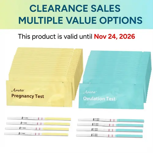 Areta Ovulation & Pregnancy Test Strips Combo Kit, LH and hCG Test for TTC Women, Powered by Premom App - Affordable Value Packs, Exp: Nov 24, 2026