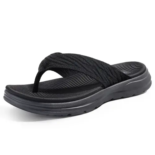 KIDMI Women's Arch Support Flip Flops with Soft Cushion Comfortable Summer Beach Slip On Walking Thong Sandals Lightweight Nonslip Pool Sandals Footwear