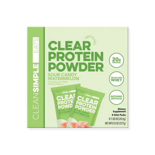 Clear Protein Powder: Sour Candy Watermelon (8 Single Serving Stick Packs)