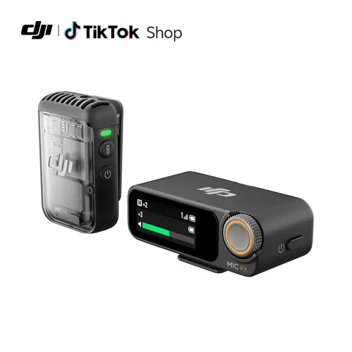 DJI Mic 2 (1 TX + 1 RX), Wireless Microphone with Intelligent Noise Cancelling, 32-bit Float Internal Recording, Optimized Sound, 250m (820 ft.) Range, Microphone for iPhone, Android, Camera, Vlogs