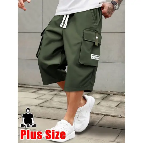 Summer Men's Workwear Shorts Casual Outdoor Lightweight Breathable Multi Pocket Tactical Sports Shorts Loose and Versatile Drawstring Pants