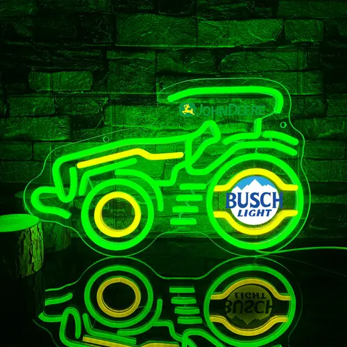 Vintage Tractor Neon Sign - Decorative Neon Light, LED Decoration Lamp, Led Neon Signs, Led Neon Lights, USB Powered, Dimmable, Wall-Mounted, Personalized Green Vehicle LED Light for Home Man Cave Garage Bar Bedroom Birthday Gift for Boys Men