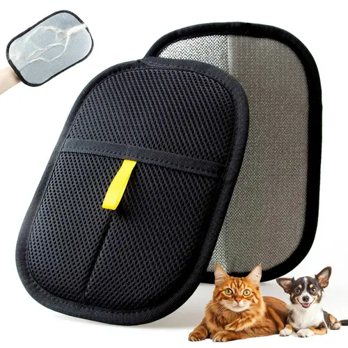 Pet Hair Removal Glove - Electrostatic Cat Dog Hair Remover Glove, Reusable Magic Brush Pet Hair Remover Tool for Couch, Carpet, and Car Seat (Black,1 Pack)