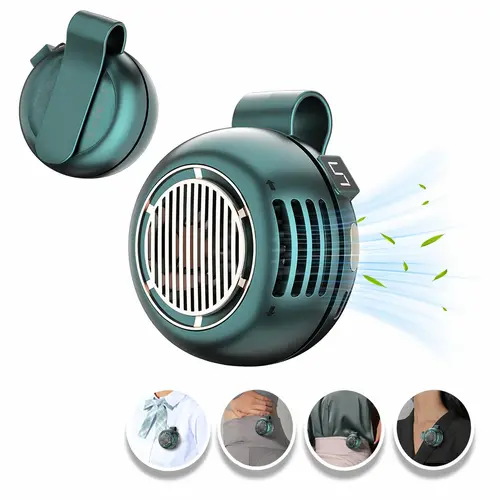 Portable Silent Mini Bladeless Fan Clip On, 2026 Upgrade Adjustable 5 Speed, LED Digital Display, 360° Rotatable, USB Rechargeable, For Outdoor, Travel, Office