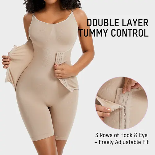 SHECURVE Seamless Double Compression Bodysuit Tummy Control Butt Lifter Double Layer Waist Fortress Sculpted Lift Technology Flawless Support Zero Lines Women Shapewear #SummerVibes