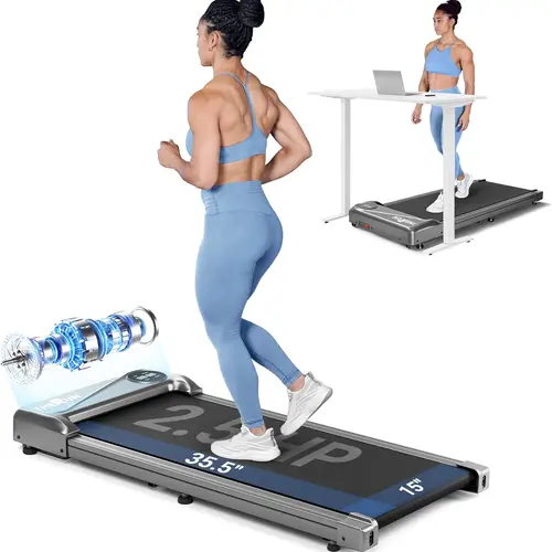 Walking Pad Treadmill Under Desk,Walking Pad Machine with 2.5HP and 265 lbs Weight Capacity Remote Control LED Display, Portable Mini Treadmill for Home/Office.