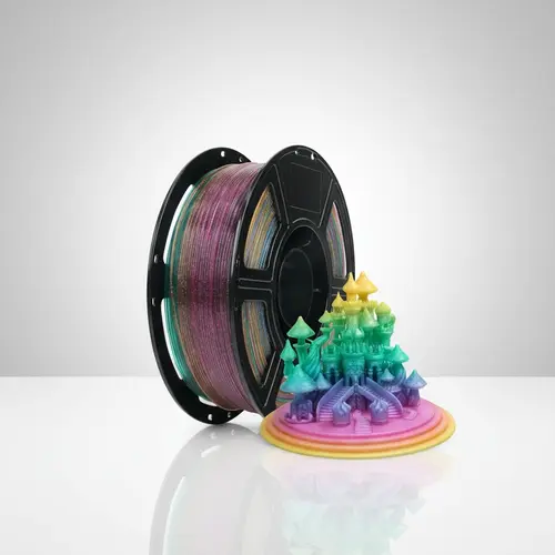 Flashforge Rainbow Polylactic Acid (PLA) 3D Printer Filament Spool, 1.75mm, 1kg (2.2lbs), Ultra High-Speed Printing 500mm/s for Faster Production, Fine Detailing & High-Quality Prints, 4.8/5 Stars (2266 Reviews), Tangle-Free 3D Printing Supplies