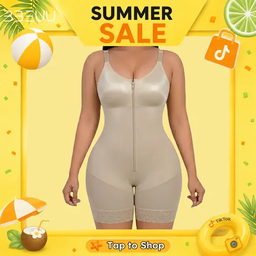 BBEUU Women‘s  Fajas Colombianas Shapewear medium-sculpt Butt Lifting& Tummy ControlZipper Closure BF01