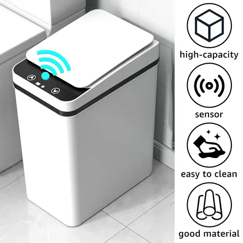 2026 New Smart Induction Waterproof Narrow Trash Can - Automatic Touchless Motion Sensor ABS Multifunctional Nordic Style Space-Saving Home Good for Bathroom, Office