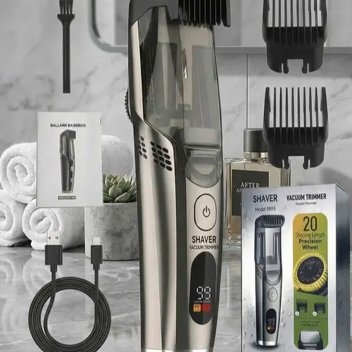 【[DealsForYouDays]】2026 Men's Beard Clipper - IPX6 Waterproof Rechargeable Electric Trimmer Kit with Adjustable Length Comb, Built-in Vacuum for Less Mess, Mustache, Sideburns, Stubble - Mens Gifts