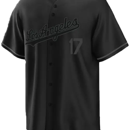 Men's 17 Baseball Jersey, Embroidery Sports Uniform, Casual Short Sleeves, Button Down T-Shirt, All Seasons, Fitted H-Type