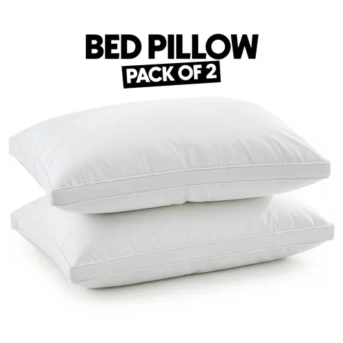 Utopia Bedding Gusseted Bed Pillows (2 Pack) - Hotel-Style Gusseted Design, Breathable Ergonomic Cooling White Pillows for Sleeping, King/Queen Size for Side Sleepers