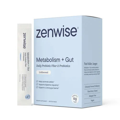 Zenwise Health Daily Metabolism Supplement with Prebiotics to Help Control Cravings and Support Digestive Health - Gut Health Support for Women & Men - 28 Count, Unflavored