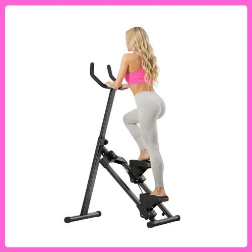 Nicole Selection Foldable Vertical Climber Exercise Machine - High-Capacity 350LB Home Gym Equipment for Dynamic Cardio Exercise, 6-Level Adjustable Foldable Handlebar, Anti-Skid Pedals & LCD Monitor, Multifunctional