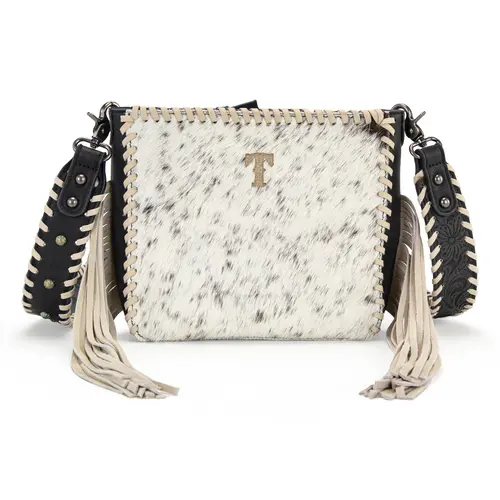 Trinity Ranch Cowhide Fringe Crossbody Bag for Women