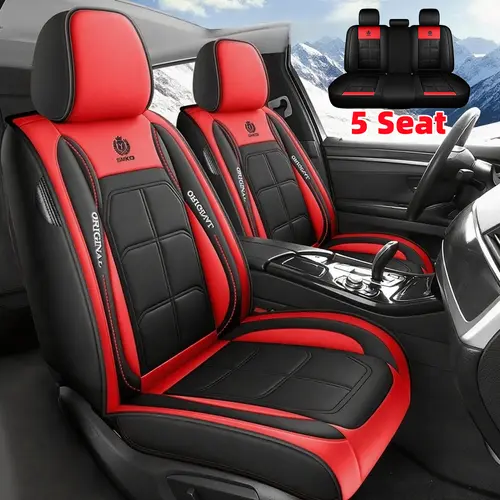 Crafted PU Leather New Model Full-Wrap 5-Seat Car Seat Cover Kit - Waterproof, Wear-Resistant, Dirt-Proof, Durable All-Seasons Automotive Protection