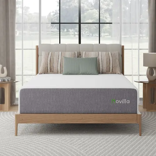 Novilla Mattress Queen Size Memory Foam Mattress in a Box for Pressure Relief & Cool Sleep Medium Firm Comfortable and Supportive,Back To School