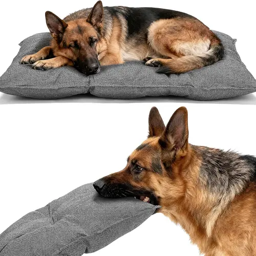 #SummerVibes #petlovers Veehoo Indestructible Dog Bed for Crate Chew Proof Pad with Reinforced Corners Large Washable Pet Mat for Kennel Comfortable & Durable High-Loft Padding Support