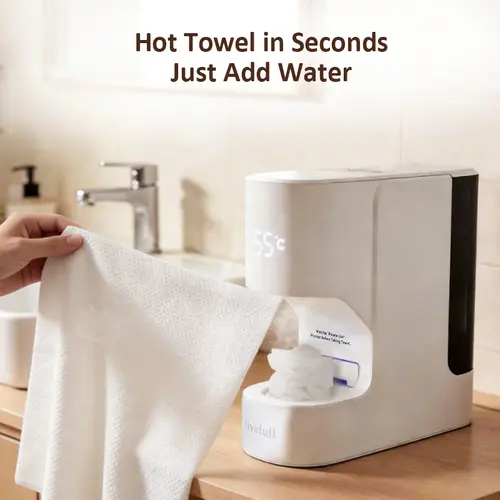 Livefull Smart Towel Warmer CL01 - Disposable Towel Compatible, 55°C Spa Heat, Instant Warm-Up, Auto Dispense, Smart Voice System