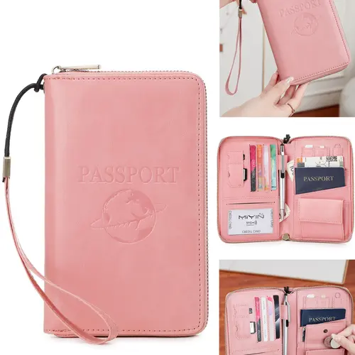 Multifunctional Passport Cover, RFID Blocking Passport Holder with Multiple Card Slots, Premium PU Leather Passport Case with World Map Pattern, Multiple Colors Available, Durable & Secure, Ideal Travel Essential