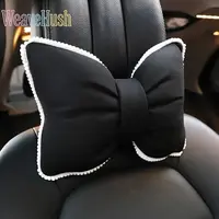 2026 New Cute Bowknot Car Neck Pillow, Soft Comfortable Breathable Headrest Pillow, Removable Washable Cover, Stylish Car Interior Accessories, Universal Car Seat Head Support for Women Girls, Perfect Car Decor & Driving Gift,summerwins