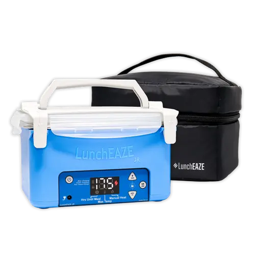 LunchEAZE Junior Kids Electric Lunch Box, Cordless Battery Powered Food Warmer for School, Child Safety Certified & BPA-Free, Automatic Self-Heating Container with Insulated Bag, 600mL