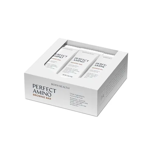BODYHEALTH Perfect Amino Snack Bars - Blondie, Brownie, Mocha Chip Chocolate-Infused Flavors - 8g High-Protein, MCTs, Gluten-Free, Vegan, Non-GMO, Kosher, Allergen-Free (Egg, Dairy, Fragrance), 200 Calories, 7 Net Carbs, Energy-Boost Healthy Protein Snack