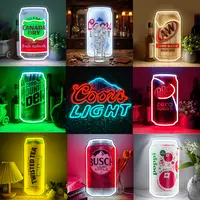 Beer Can Neon Sign, LED Bar Neon Light for Wall Decor, USB Powered Neon Light for Home Bar, Garage, Man Cave, Party Decor Gift for Men