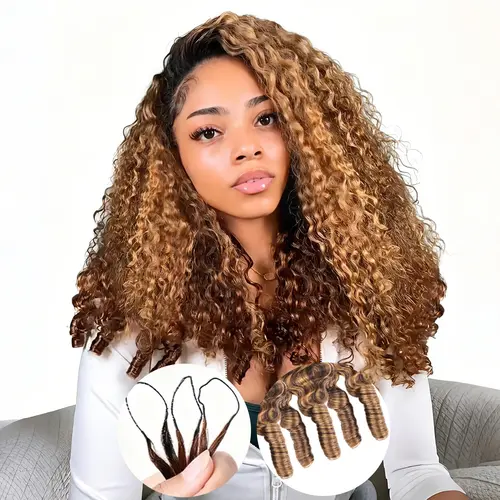 【Lowest Price】Tahikie Burmese Curly T1B/30 P4/27 # 4 #30 Color Crochet Human Hair For Miracle Knot Human Hair Feather Crochet Human Hair For Miracle Knots Pre-Separated Recommended #TiktokShopSpringGlowUp #RefreshedLook #TikTokShopBackToSchool#SohoChic