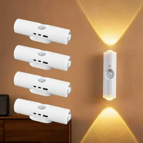 Rechargeable Smart LED Motion Sensor Ambient Light, Motion Sensor Night Light,Cordless LED Wall Night Lights,Magnetic Mount,500 mAh BatterySuitable for Bedrooms,Stairs,and Wardrobes, Led Lights Bedroom, Lights For Bedroom, Cool White