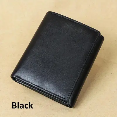 Men’s Trifold Wallet Genuine Leather RFID Blocking Wallet for Men Dual ID Window Large Capacity Credit Card Holder with Photo Slot Compact Everyday Carry Wallet for Business Travel Daily Use Gift summerwins