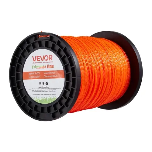 【toolupgrade】VEVOR 0.095 in x 1280 ft Heavy-Duty Trimmer Line, Tangle-Free Impact-Resist Nylon Tool Accessories, Universal Fit Replacement Spool for Efficient Cutting & Effortless Operation Weed Control