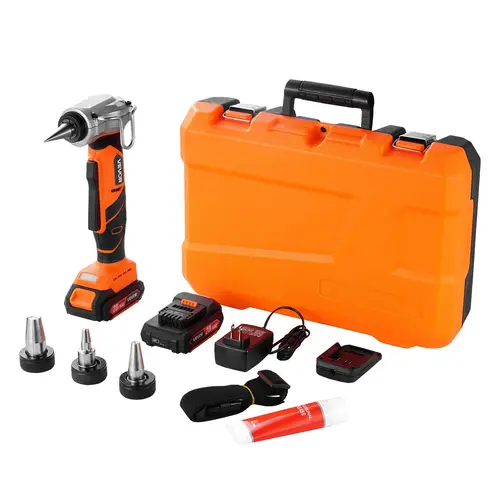 VEVOR 20V Max Cordless Tube Expander Tool - 22000RPM Electric Expander for 1/2"-3/4"-1" PEX-A Pipes, Slim Body, Enhanced Designs, 3 Expanding Heads, 2x2AH Batteries, Fast Charger, Tool Box, Rubber Grip, for Home Projects (Father's Day Gift)