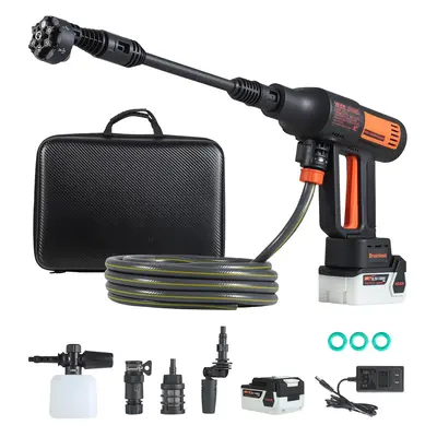 【fathersdaygift】VEVOR Cordless Pressure Washer1200PSI MAX Portable Power Washer with Brushless MotorDual Batteries6-in-1 NozzleWater Hose4-Speed Adjustable Handheld Cleaner for HomeGarden