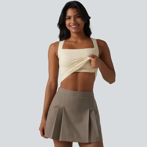 Halara Square Neck Built-in Bra Casual Tank Top B-E Cups #BackToSchool