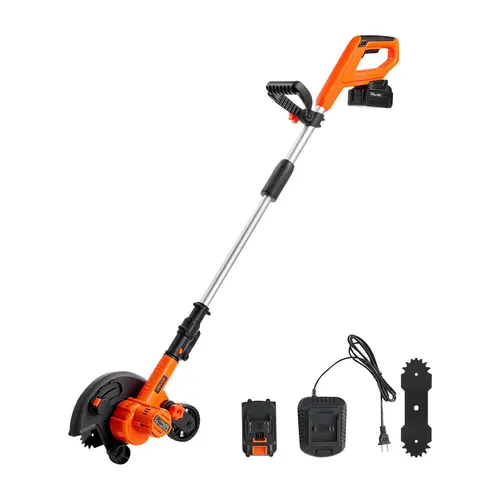 【toolupgrade】VEVOR Lawn Edger, 8.8-inch Blade Length, Battery Powered Cordless Edger Lawn Tool, with 3-Position Blade Depth, 4000 mAh Battery and Charger Included, for Lawns, Driveways, Yards, and Sidewalk Edges