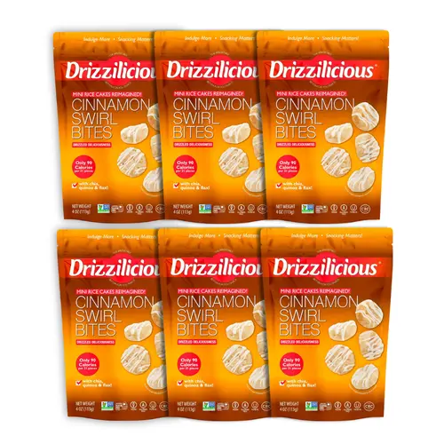 6 Pack - Drizzilicious Cinnamon Swirl Mini Rice Cakes 4oz