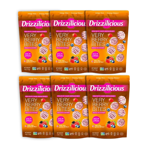 6 Pack - Drizzilicious Very Berry Sweet Mini Rice Cakes 4 oz