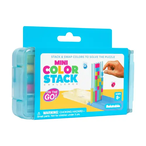 Mini Color Stack Challenge by Relatable - Shake It, Sort It, Solve It. A Solo-Play Travel Games Version Of The Viral Color Stack Game for Ages 8+ – Includes 1 Travel Case and 40 Rings