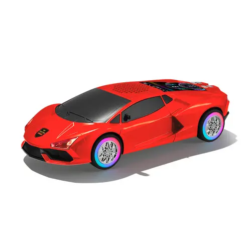 WSTER WS-690 Hypercar Bluetooth Speaker with LED Display, Portable HD Audio, 3-Mode LED Party & Wheel Lights, TWS Pairing, FM/USB/TF Playback, Built-in Mic, Bass Boost, Aesthetic Tech for Man Cave, Playful Birthday Gift Speaker