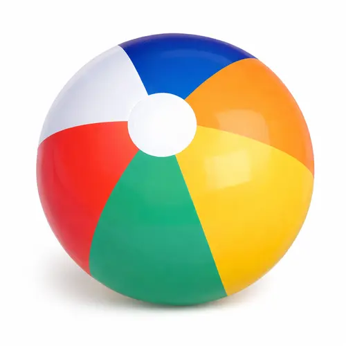 12in Inflatable Sports Ball for Children - Classic Multicolor, Durable PVC, Lightweight Unisex Kids Toy, Ideal for Pool, Beach Summer Fun