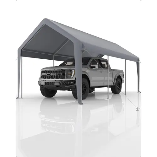Garvee 10x20ft Carport Replacement Canopy Cover, Heavy-Duty 220G Waterproof, Outdoor Garage Top Tent for Cars/Trucks/Boats, UV & Wind-Resistant PE Fabric, White, (Top Cover ONLY, Frame Not Included)