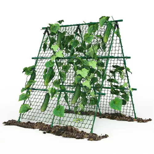 Garvee Cucumber Trellis, 4ft x 4ft Green Metal A-Frame Garden Trellis for Climbing Plants – Support for Cucumbers, Tomatoes, Peas, Beans, and Vines, Includes Netting, Fits Raised Beds